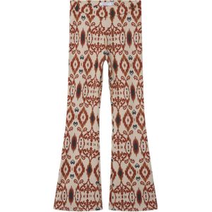 NAME IT KIDS bootcut broek NKFDURIANA met all over print roodbruin/ecru/donkergrijs