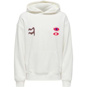 ONLY & SONS hoodie ONSLENNY met backprint wit