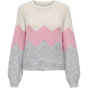 ONLY gestreepte top ecru gebreid