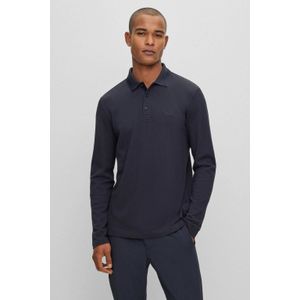 BOSS regular fit polo Plisy met logo dark blue