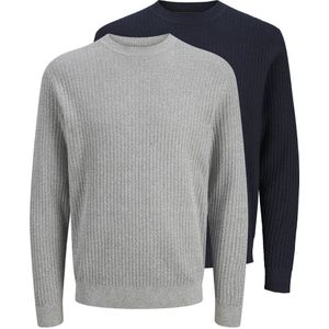 JACK & JONES PREMIUM pullover met ingebreid patroon multi - (set van 2)