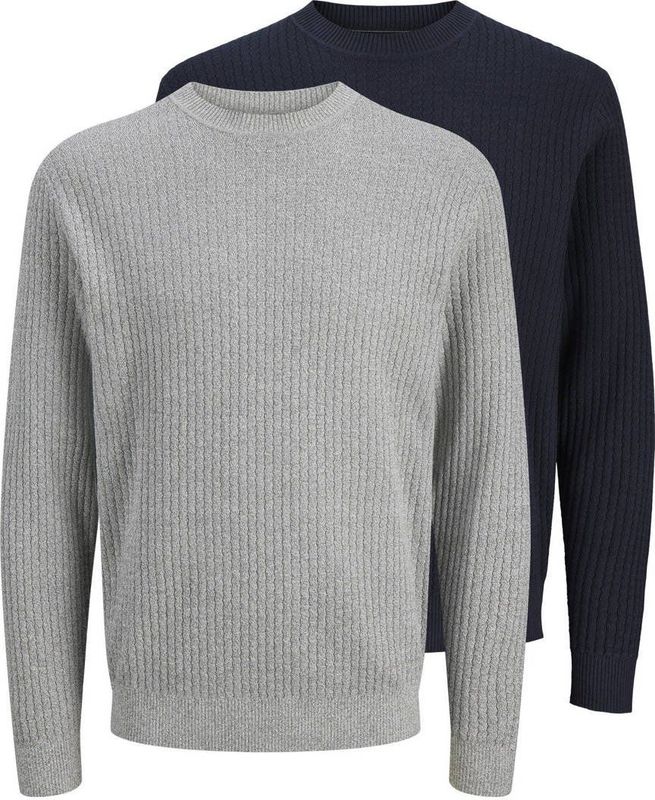 JACK & JONES PREMIUM pullover met ingebreid patroon multi - (set van 2)