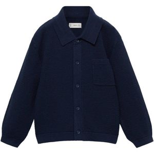 Mango Kids vest donkerblauw grof gebreid