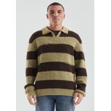 Gebreide Trui - V-hals - Blokstrepen - Losse Pasvorm