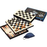 Philos Schaak/Dam/Backgammon Kassette - Strategische spelletjes voor twee personen - Leeftijd vanaf 6 jaar