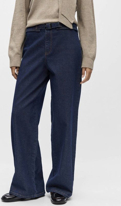 Object - Objsava Flo Hw Jeans - Donkerblauwe Denim - Dames