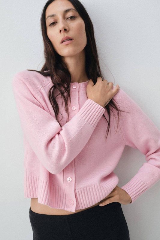 MANGO - SCORPIUS - Gebreid Vest - Rosa