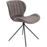 Zuiver - OMG Velvet - Eetkamerstoelen - Grijs - Fluweel - Set van 2