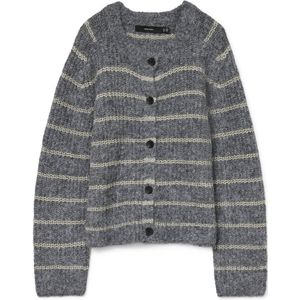 VERO MODA - VMAWESOME - Gebreid Vest - Beige / Donkergrijs