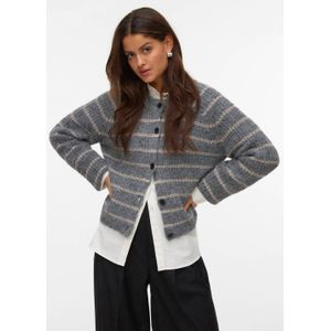VERO MODA - VMAWESOME - Gebreid Vest - Beige / Donkergrijs