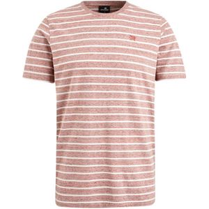 Vanguard gestreept regular fit T-shirt bruin roze