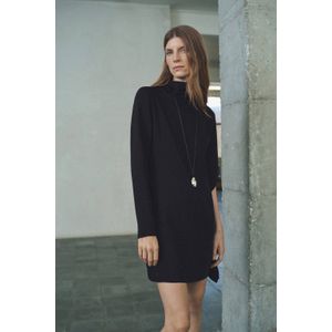 Mango - Satijnen Jurk - Zwart - A-lijn