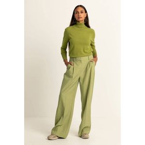 Expresso wide leg high waist pantalon olijfgroen