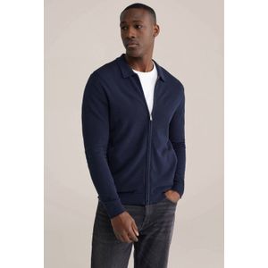 WE Fashion vest gebreid donkerblauw