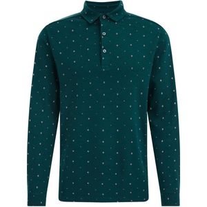 WE Fashion slim fit polo met all over print midnight