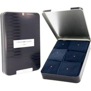 Tommy Hilfiger giftbox sokken - set van 6 blauw