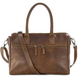 5th Avenue leren crossbody tas bruin