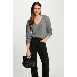 Morgan ribgebreid vest grijs