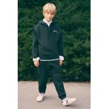 Mango Kids hoodie met backprint donkergroen