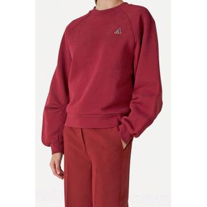 Another-Label sweater met backprint donkerrood