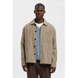 SELECTED HOMME geruit overshirt bruin
