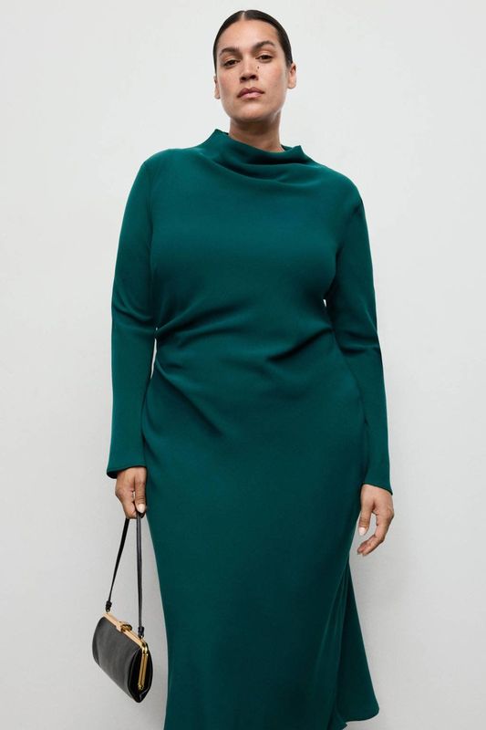 Mango midi jurk groen