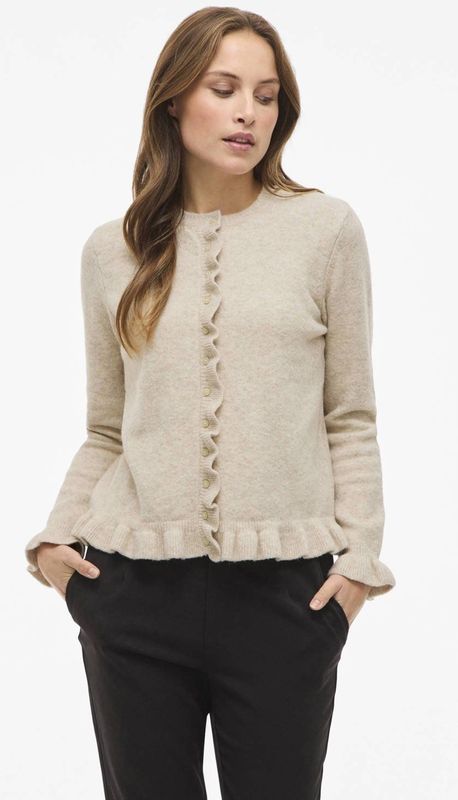 VILA Gebreid vest 'VIJACIA'  beige