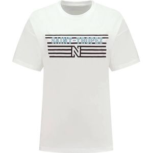 NIKKIE T-shirt Tropez met printopdruk wit