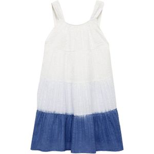 Mango Kids A-lijn jurk blauw/wit