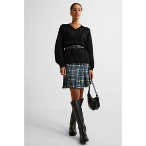 Ruby geplooide geruite rok blauw