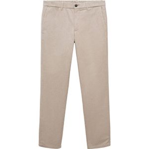 Mango Man slim fit chino met textuur zand