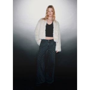 MANGO TEEN Wide leg wide leg jeans grey denim