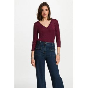 Morgan T-shirts met lange mouwen, Plum M, XS