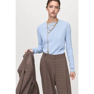 Mango - Trui - Lichtblauw - 100% Katoen - Lange Mouwen