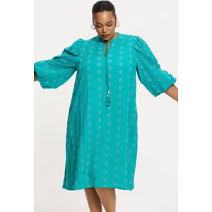 YOEK zomerjurk broderie turquoise
