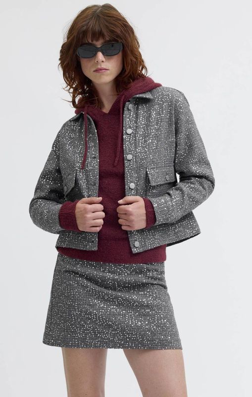 JJXX jasje met glitter grijs