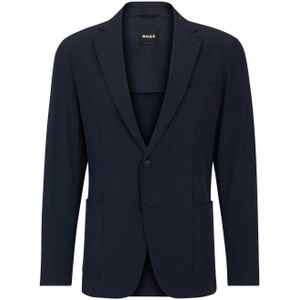 BOSS slim fit colbert P-Hanry van gerecycled polyester dark blue