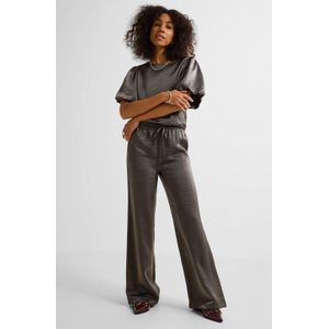 Ruby wide leg metallic broek zilver