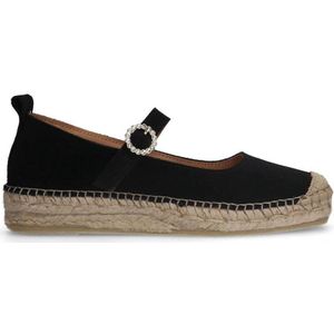 Manfield suède espadrilles zwart