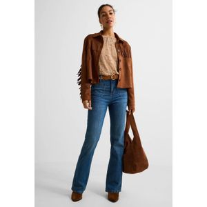 Ruby high waist flared jeans donkerblauw