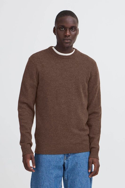 Blend - Gebreide Trui - Donkerbruin - Wol