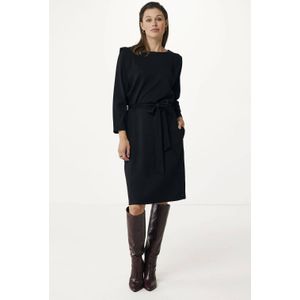 Mexx A-lijn jurk Dress with boat neckline zwart