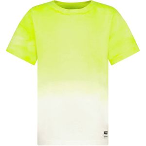 Vingino T-shirt Hermo met backprint neon geel/offwhite