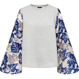 JDY gebloemd top grijs/donkerblauw