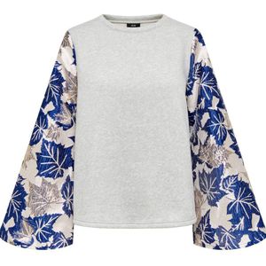 JDY gebloemd top grijs/donkerblauw