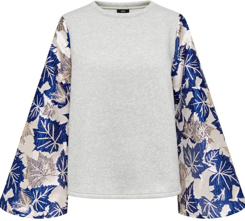 JDY gebloemd top grijs/donkerblauw