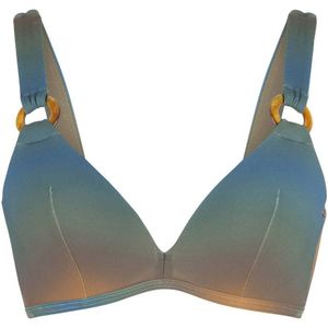 LingaDore voorgevormde triangel bikinitop blauw/bruin