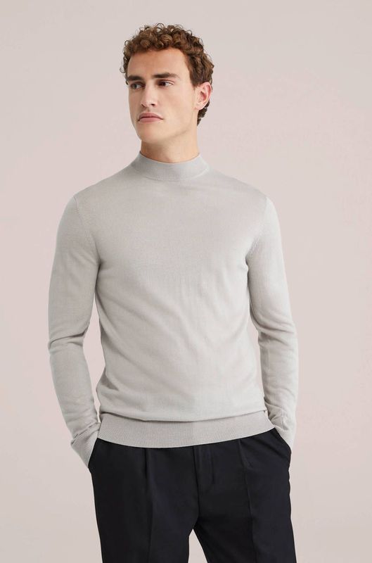 WE Fashion - Trui - Lichtgrijs - Slanke Pasvorm - Lange Mouw