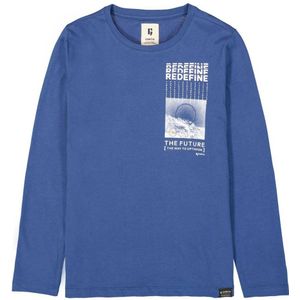 Garcia longsleeve met printopdruk kobalt blauw