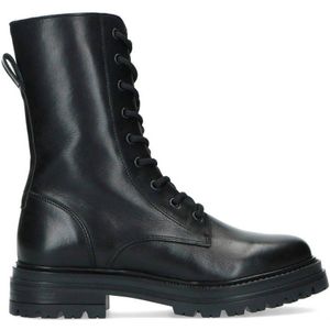 Manfield leren veterboots zwart